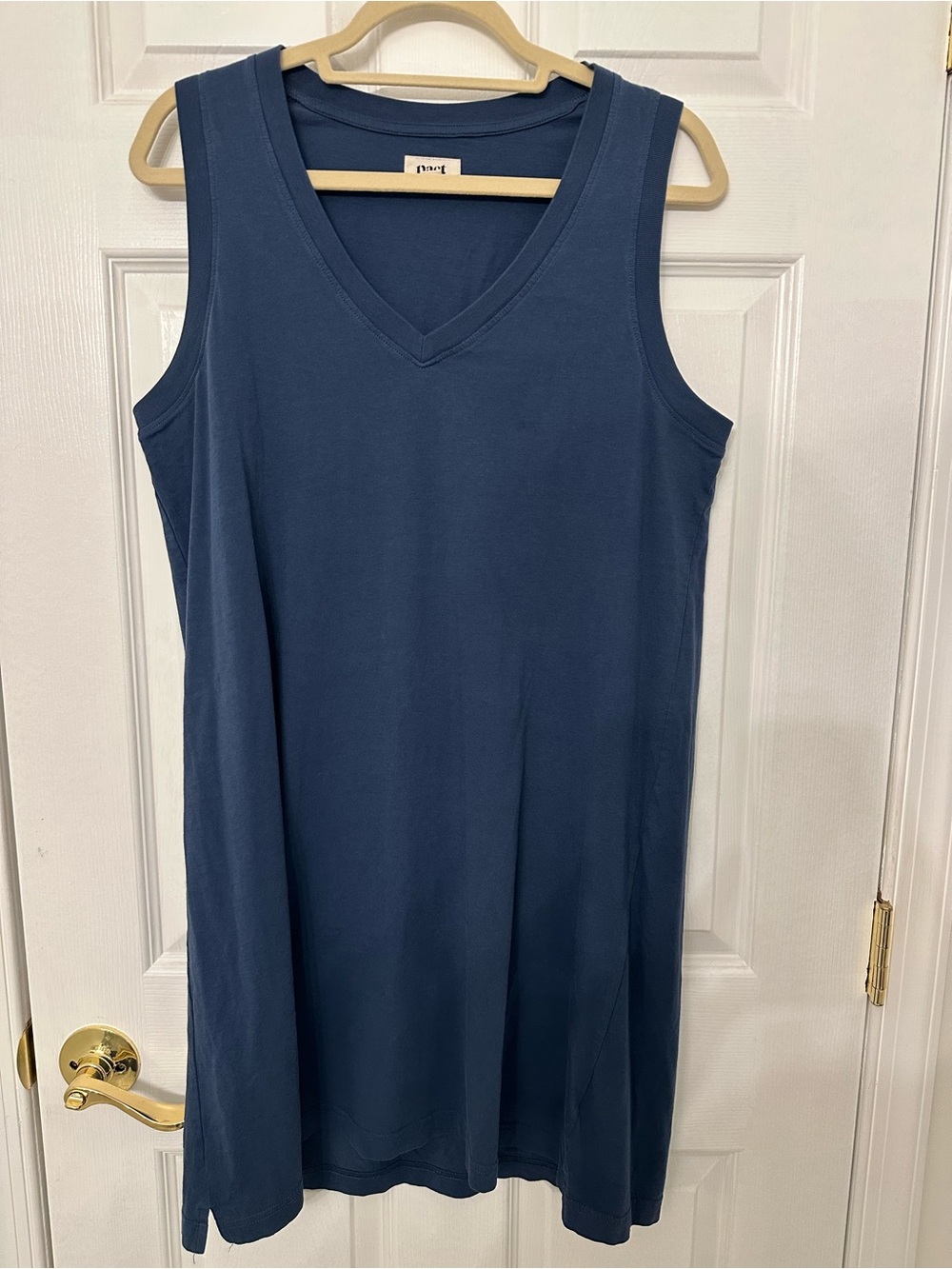 Pact Navy V-Neck Midi Dress